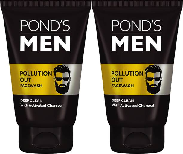 POND's Men Pollution Out Activated Charcoal Deep Clean Facewash|| 100 g (Pack of 2) Face Wash