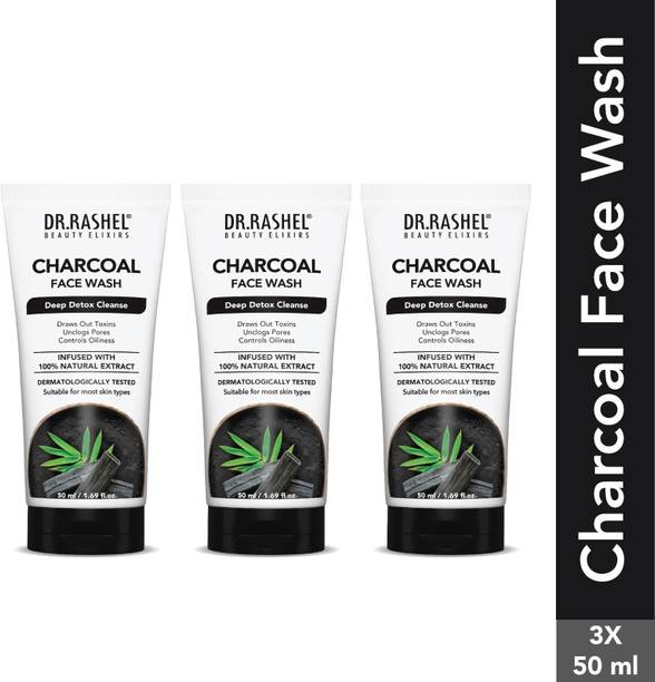 DR.RASHEL Charcoal with Activated Charcoal & Liquorice for Oil Control |All Skin Types  Face Wash