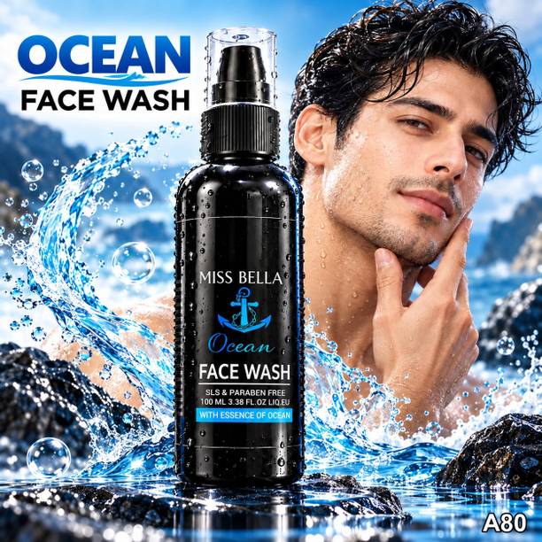 MISS BELLA Ocean for Men, Anti Acne & Pimple, Skin Brightening, All Skin Types.C81 Face Wash