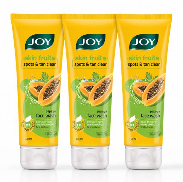 Joy Skin Fruits Spots & Tan Clear Papaya Fruit Infused (Pack of 3 x100ml) Face Wash