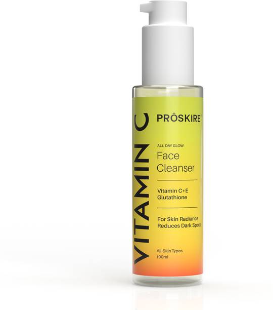 Proskire Vitamin C All Day Glow Face Cleanser With Vitamin C, E & Glutathione For Brighter Skin Face Wash