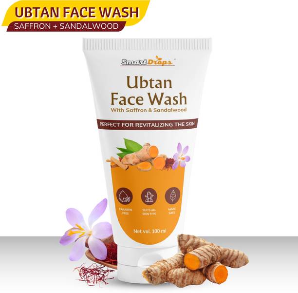 smartdrops Ubtan Natural For Dry Skin with Saffron & Sandalwood For Tan removal and brightening Face Wash