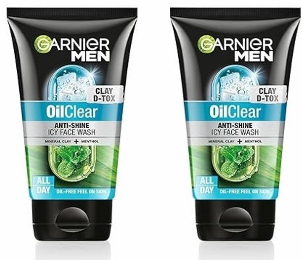 Garnier Men Men Oil Clear Deep Cleansing, with Mineral Clay and Menthol  Face Wash
