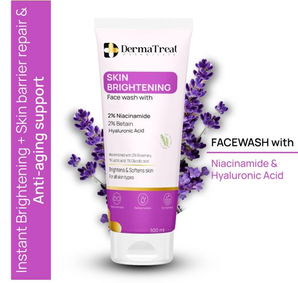 DermaTreat Essentials Skin Brightening  For Radiant, Even Tone Skin, Fades Pigmentation & Discoloration Face Wash