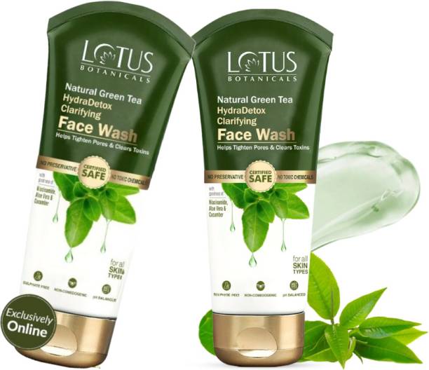 Lotus Botanicals Natural Green Tea HydraDetox Clarifying  with Niacinamide Face Wash