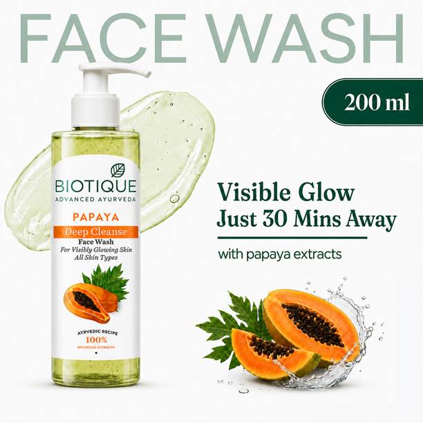BIOTIQUE Papaya Deep Cleanse For Glowing Skin  Tan removal and Brightning Face Wash