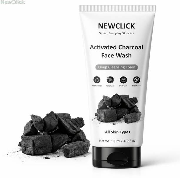 NewClick Activated Charcoal  100ml | Deep Cleansing Formula | For Oily & Acne Prone Skin a2263 Face Wash