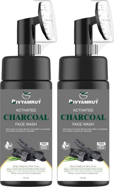 DIVYAMRUT Activated Charcoal Skin Purifying+Deep Detox Face Face Wash