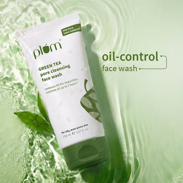 Plum Green Tea Pore Cleansing, For Oily, Acne-Prone Skin | Oil-control Gel | Men and Women Face Wash