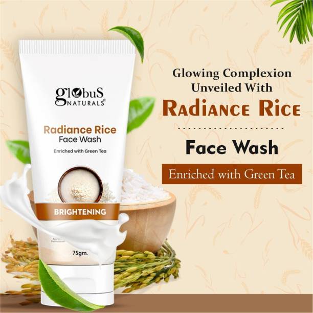 Globus Naturals Radiance Rice, Enriched With Green Tea For Skin Brightening Face Wash