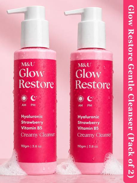 M and U Glow Restore Cleanser Face wash for Glowing skin & Dark Spots | with Hyaluronic acid & Vitamin B5 Face Wash