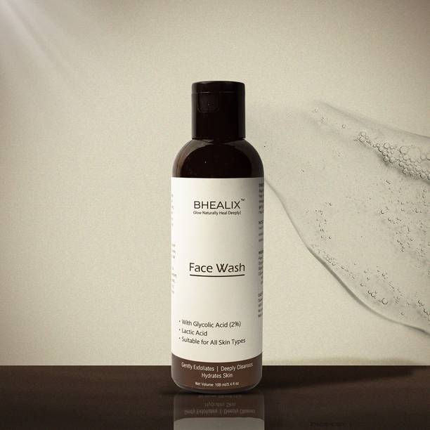 bhealix  with Glycolic Acid 2%, Lactic Acid, All Skin Types, 100ml Face Wash