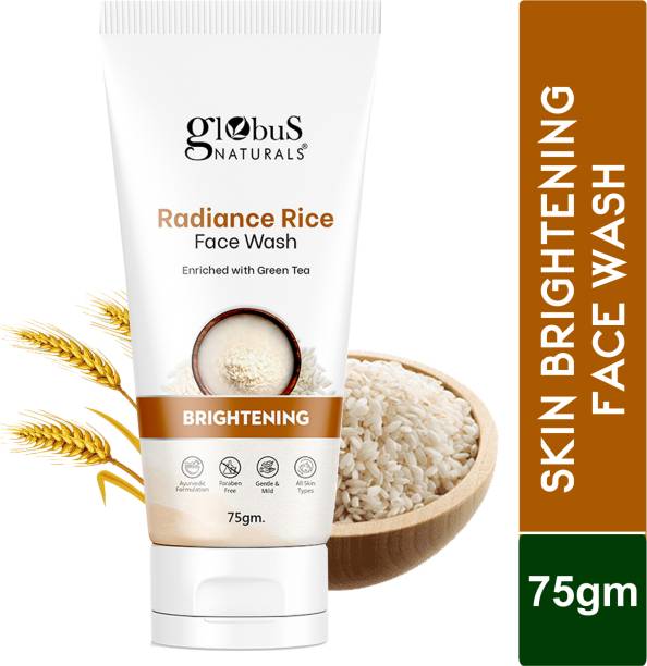Globus Naturals Radiance Rice, Enriched With Green Tea, For Skin Brightening Formula Face Wash