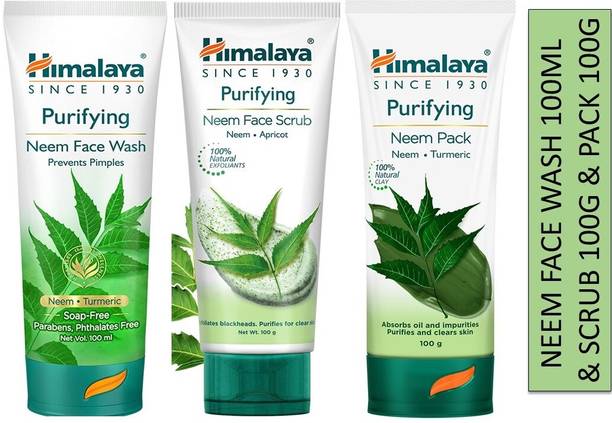 HIMALAYA Purifying neem face wash 100ml and face scrub 100g and face pack 100ml (Set of 3) Face Wash