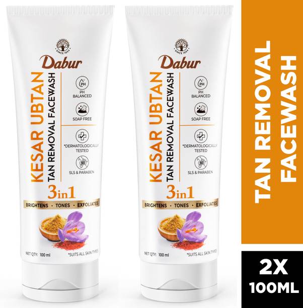 डाबर Kesar Ubtan Face Wash-Pack of 2|100% Kashmiri Saffron|Exfoliates, Glows & Tones फेस वॉश