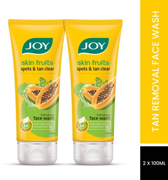 Joy Skin Fruits Spots & Tan Clear Papaya  (Pack of 2 x100ml) Face Wash