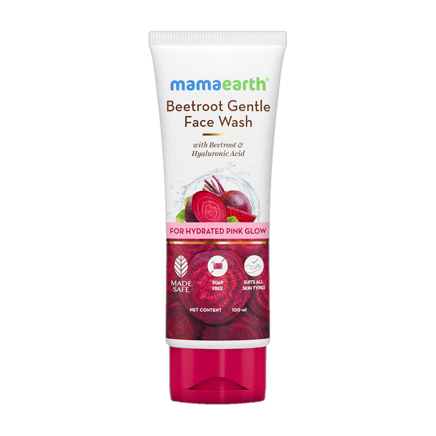 Mamaearth Beetroot Gentle With Beetroot & Hyaluronic Acid For Hydrated Pink Glow Face Wash