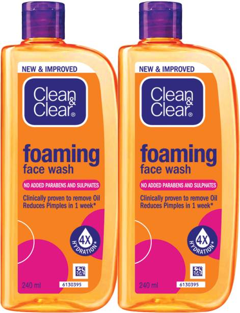 Clean & Clear Foaming Face wash 480ml| Clinically proven| Pimple & Acne removal Face Wash