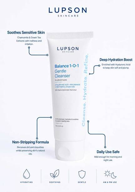 Lupson Balance 1-O-1 Gentle Hydrating Face Cleanser with Niacinamide & Hyaluronic Acid Face Wash
