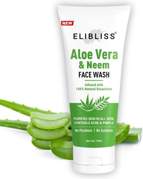 ELIBLISS Aloe Vera Neem for Acne Prone Skin, Men & Women Tan | Dirt Removal  Face Wash