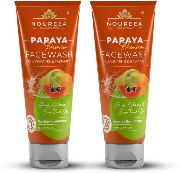 NOUREEA Premium Papaya Facewash For Glowing & Even Toned Skin | Tan removal and Brightning  Face Wash