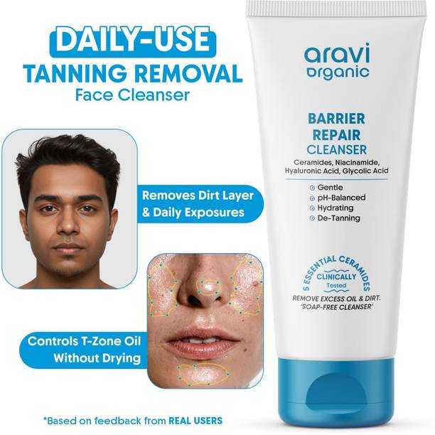 Aravi Organic Cleanser,Removes Dirt & Oil Without Drying, With Ceramides Face Wash
