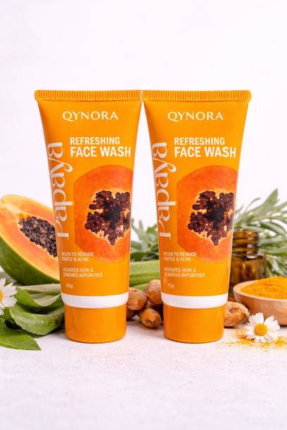 Qynora Papaya Extract FaceWash - Removes Dirt | Oil & Tan - Gentle Daily Cleanser for All Skin Types | Face Wash