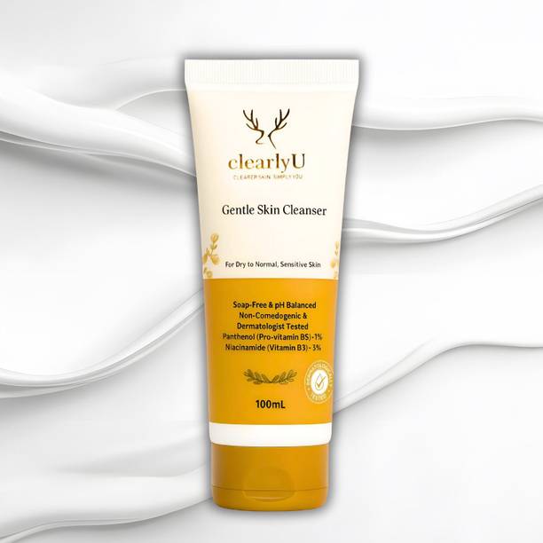 clearlyU Non-Comedogenic Gentle  | Soap-Free, pH Balanced Cleanser | Niacinamide & Panthenol Enriched | 100ml Face Wash