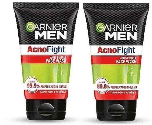 GARNIER Men, Anti-Pimple , Repairs Skin &amp; Balances Oils, Acno Fight PACK OF 2 Face Wash