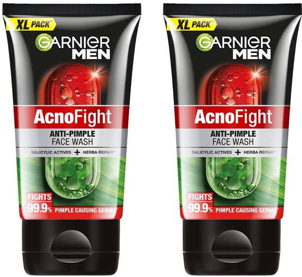 Garnier Men Acno Fight, Salicylic Acid, Repairs Skin & Balances Oils, Anti-Pimple Face Wash