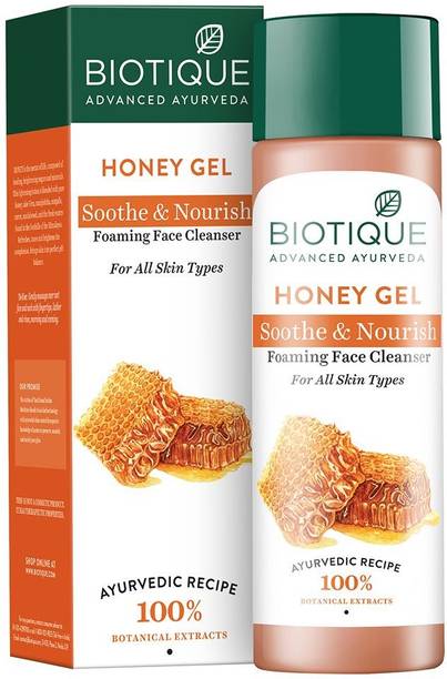 BIOTIQUE Honey Gel Soothe & Nourish Foaming Face Cleanser For All Skin Types, 120ml Face Wash