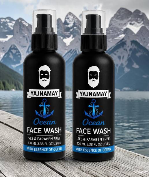 YAJNAMAY Ocean  for Men | Deep Cleansing & Oil Control Face Cleanser (Pack of 2) Face Wash