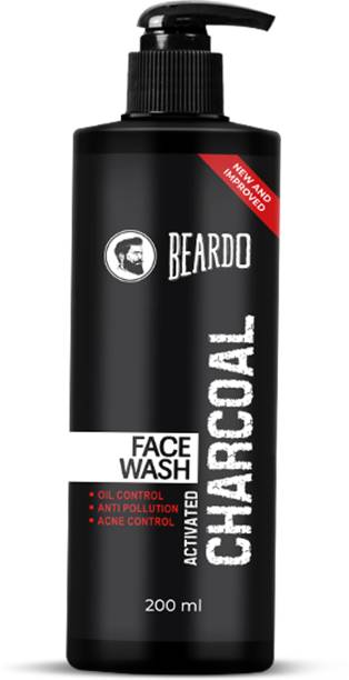 BEARDO Activated Charcoal Anti-Pollution  for Deep Pore Cleaning, 200ml | Removes Dirt & Impurities | Suitable for Acne Prone Skin | For Men Face Wash