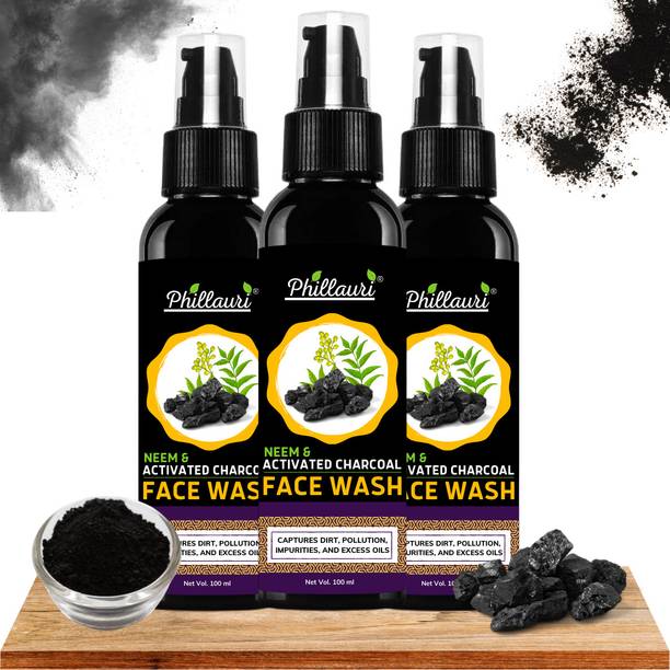 Phillauri Activated Charcoal Natural For Oil Control And Hydrating Charcoal Soothing & Moisture Face Wash