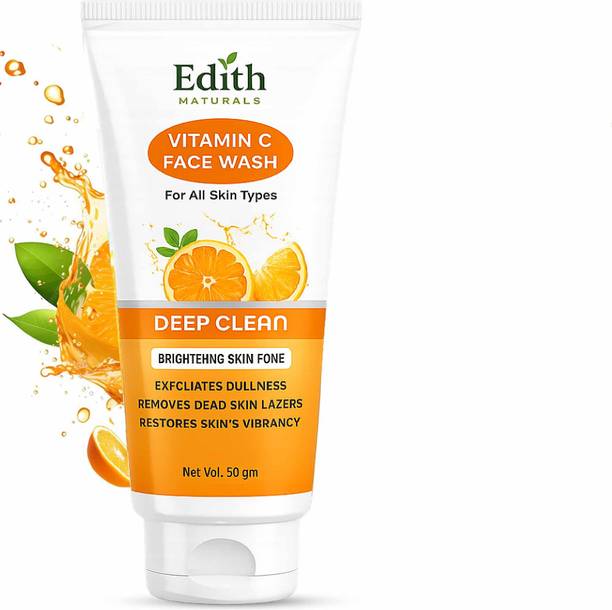 EDITH NATURALS Skin Brightening Vitamin C For Men & Women, Gentle Cleanser, For Fresh & Acne-Prone, Dry & Oily Skin Face Wash