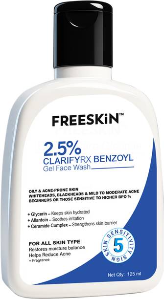 Free Skin 2.5% ClarifyRX Benzoyl Gel  | For Oily & Acne-Prone Skin Face Wash