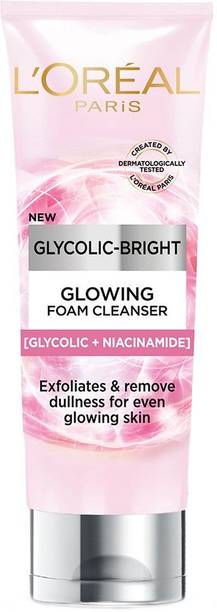 L'Oréal Paris Glycolic Bright Foaming For Even, Glowing, Bright Skin Face Wash