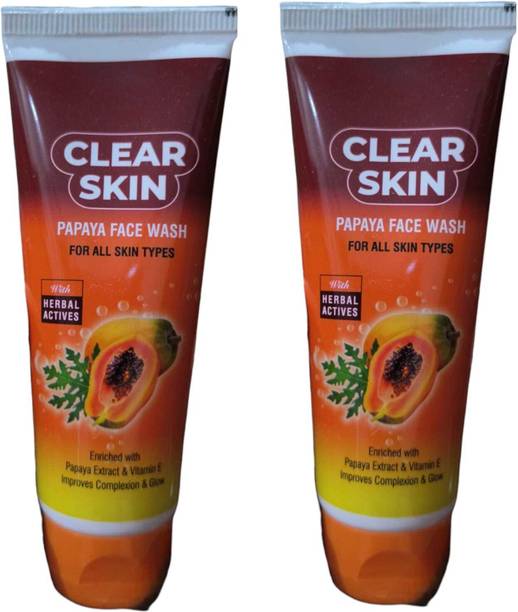 lamiglow CLEAN SKIN PAPAYA FACEWASH FOR HEALTHY & HERBS SKIN PACK OF 60g x 2 Face Wash