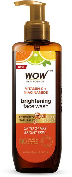 WOW SKIN SCIENCE Brightening Vitamin C  - with Mulberry & Liquorice Extracts, Lemon & Orange Essential Oils - For Brightening Skin Tone - No Parabens, Sulphate, Silicones & Color - 200mL Face Wash