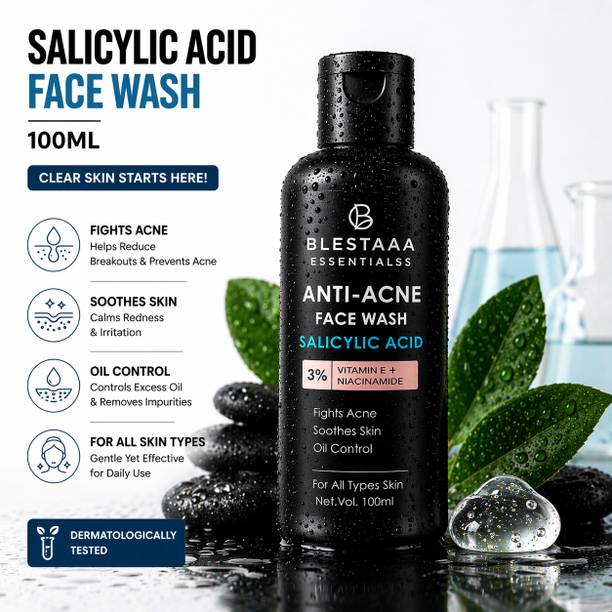 blestaaa essentialss Salicylic Acid for Clear Balanced Skin With Niacinamide + Vitamin E Men All Skin Types . Face Wash