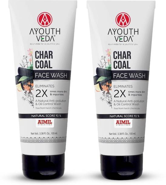 AYOUTHVEDA CHARCOAL 100% NATURAL PRODUCT (PACK OF 2)(100ml each) Face Wash