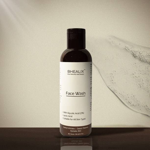 bhealix  with Glycolic Acid 2%, Lactic Acid, All Skin Types, 100ml Face Wash
