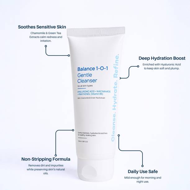 SAYY Balance 1-O-1 Gentle Hydrating Face Cleanser with Niacinamide & Hyaluronic Acid Face Wash