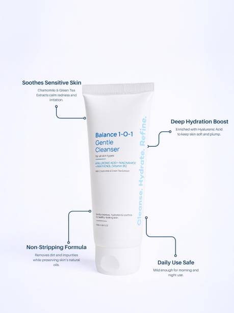 SAYY Balance 1-O-1 Gentle Hydrating Face Cleanser with Niacinamide & Hyaluronic Acid Face Wash