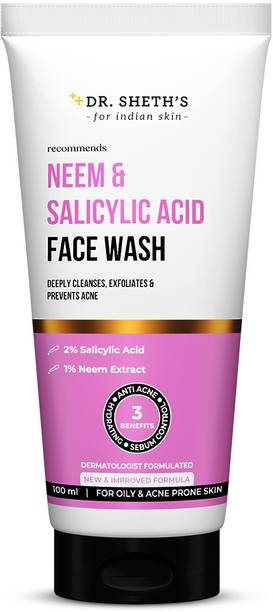 Dr. Sheth’s Neem & Salicylic Acid , Deeply Cleanses, Exfoliates and Prevents Acne Face Wash