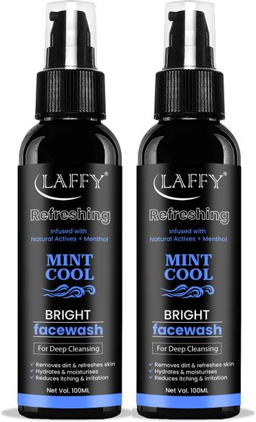 LAFFY Refreshing Mint Cool Bright Infused with Natural Actives & Menthol For Deep Cleansing Face Wash