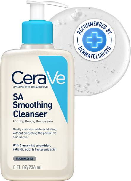 सेरावे सा स्मूथिंग क्लीन्सर फेस वाश विथ सैलिसिलिक एसिड फोर ड्राइ & बम्पी स्किन फेस वॉश