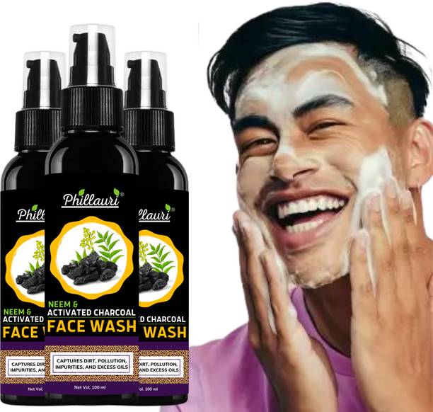 Phillauri Activated Charcoal Facewash for Acne and Pimples | All Skin Types | Helps to Reduce Blackheads, Dark Spots Face Wash