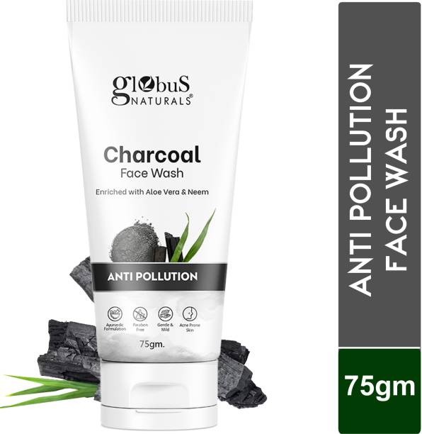 Globus Naturals Anti Pollution Charcoal , 75 gm Face Wash