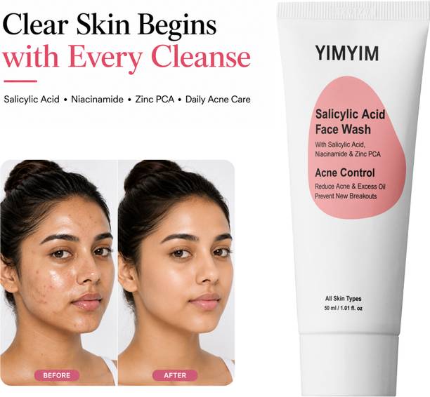 YIMYIM Salicylic Acid  with Salicylic Acid, Niacinamide & Zinc PCA | Acne Control Oil-Free Facewash for Acne-Prone & Oily Skin Face Wash